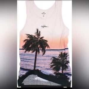 Hollister Lightweight Sunset Palm Tree Tank Top